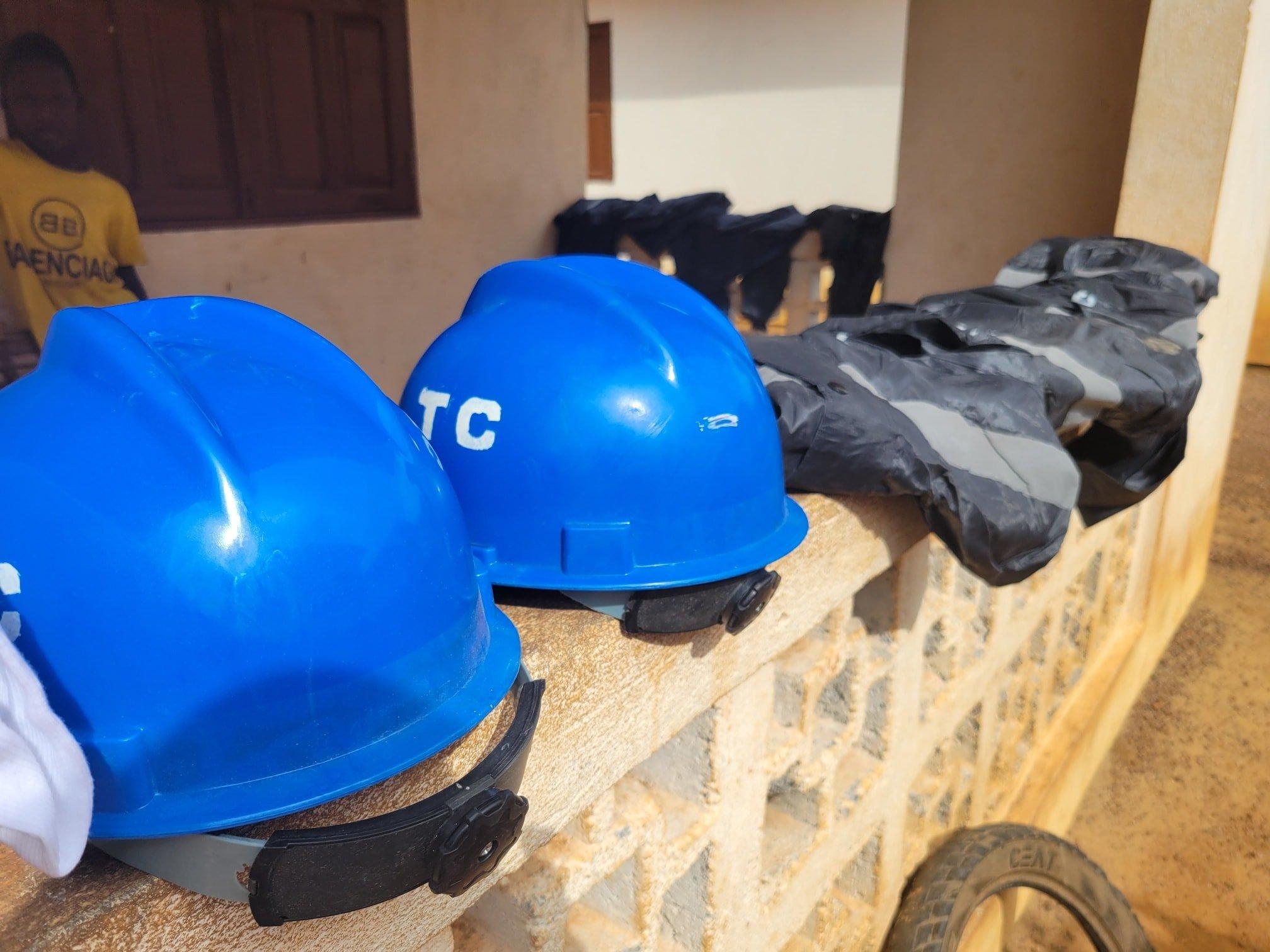 Safety helmets and boots for field and construction teams